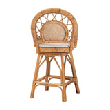Sabang Natural Rattan Counter Stool with Cushion by Wicker Fair
