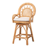 Sabang Natural Rattan Counter Stool with Cushion by Wicker Fair