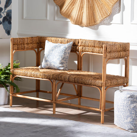 Adelisa Natural Rattan Bench by Wicker Fair