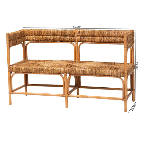Adelisa Natural Rattan Bench by Wicker Fair