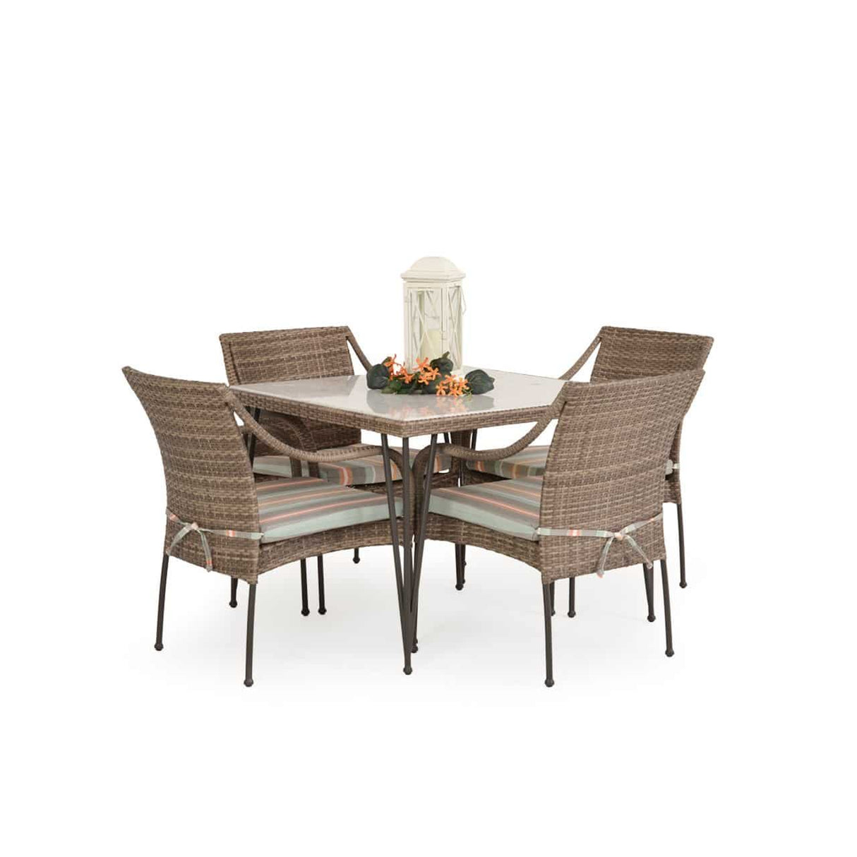 Alamo Outdoor 5 Piece Dining Set with Stone Top Model Alamo-5PC-Stone-Dining