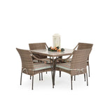 Alamo Outdoor 5 Piece Dining Set with Stone Top Model Alamo-5PC-Stone-Dining