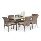 Alamo Outdoor 7 Piece Dining Set with Stone Top Model Alamo-7PC-Dining-Stone