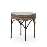 Alamo Outdoor 21" Round Wicker End Table with Stone Top Model 621821ET-RDST