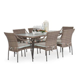 Alamo Outdoor Wicker 7 Piece Dining Set Model Alamo-7PC-Dining