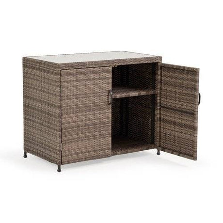 Alamo Outdoor Wicker Console with Stone Top Model 871871WILCHA