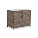Alamo Outdoor Wicker Console with Stone Top Model 871871WILCHA