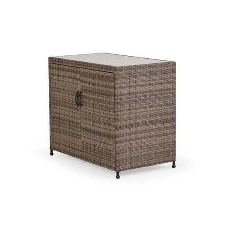Alamo Outdoor Wicker Console with Stone Top Model 871871WILCHA