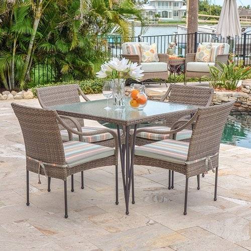 Alamo Outdoor Wicker 5 Piece Dining Set Model Alamo-5PC-Dining