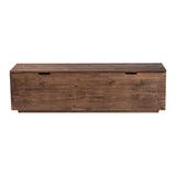 Rafael Wood Storage Trunk with Hinged Lid by Wicker Fair