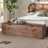 Rafael Wood Storage Trunk with Hinged Lid by Wicker Fair