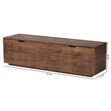 Rafael Wood Storage Trunk with Hinged Lid by Wicker Fair