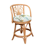 Aloha Rattan Swivel Barstool and Counterstool by Alexander and Sheriden with Cushions Made in USA