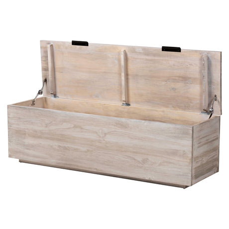 Enzo Wood Storage Trunk with Hinged Lid by Wicker Fair