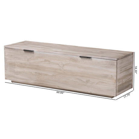 Enzo Wood Storage Trunk with Hinged Lid by Wicker Fair
