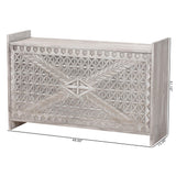 Isabela Wood Storage Trunk with Carved Front Panel by Wicker Fair