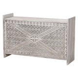 Isabela Wood Storage Trunk with Carved Front Panel by Wicker Fair