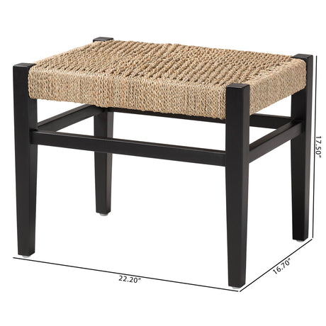 Dawn Seagrass Accent Bench by Wicker Fair