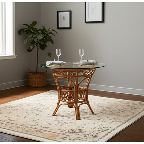 Florida Dining Set with 4 Swivel-Tilt Caster Chairs by Wicker Fair