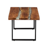 Apollo Wood Epoxy Resin Coffee Table with Glass Inlay by Wicker Fair