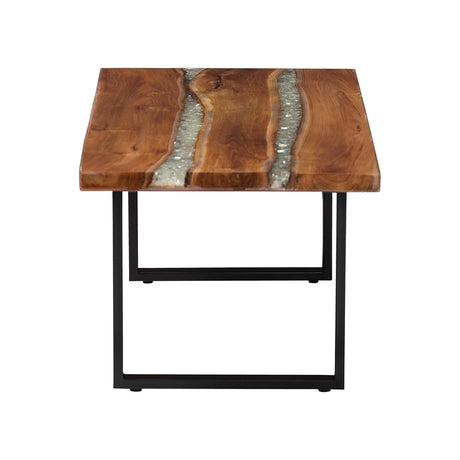 Apollo Wood Epoxy Resin Coffee Table with Glass Inlay by Wicker Fair