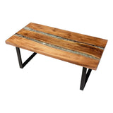 Apollo Wood Epoxy Resin Coffee Table with Glass Inlay by Wicker Fair