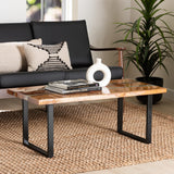 Apollo Wood Epoxy Resin Coffee Table with Glass Inlay by Wicker Fair