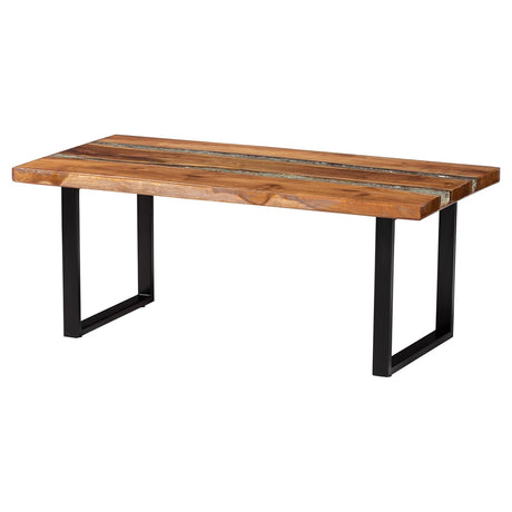 Apollo Wood Epoxy Resin Coffee Table with Glass Inlay by Wicker Fair