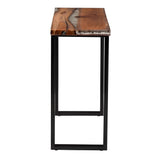 Apollo Wood Epoxy Resin Console Table with Glass Inlay by Wicker Fair