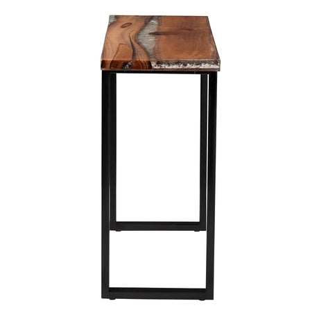 Apollo Wood Epoxy Resin Console Table with Glass Inlay by Wicker Fair