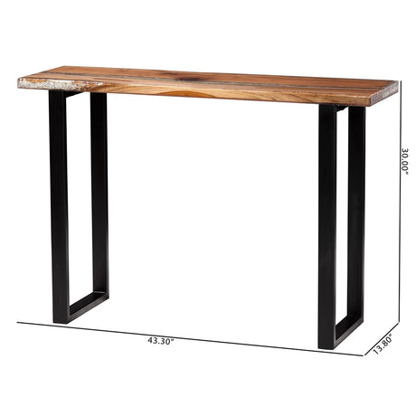 Apollo Wood Epoxy Resin Console Table with Glass Inlay by Wicker Fair