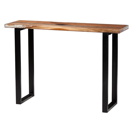 Apollo Wood Epoxy Resin Console Table with Glass Inlay by Wicker Fair