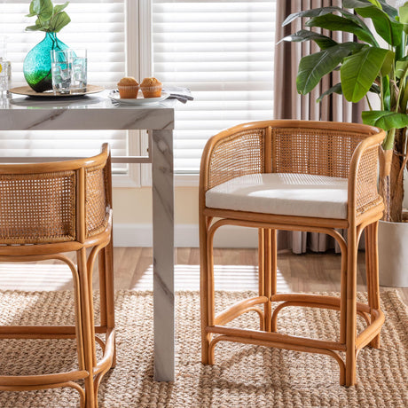 Aria Natural Rattan Counter Stool by Wicker Fair