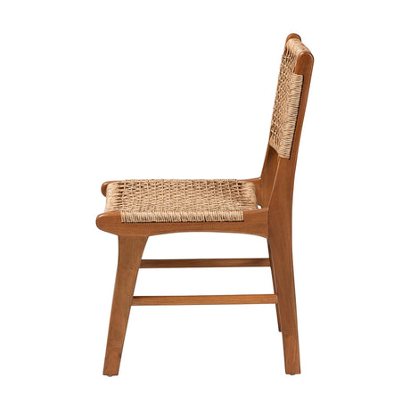 Ariba Dining Chair with Mahogany Wood Frame and Viro Fiber Weaving by Wicker Fair
