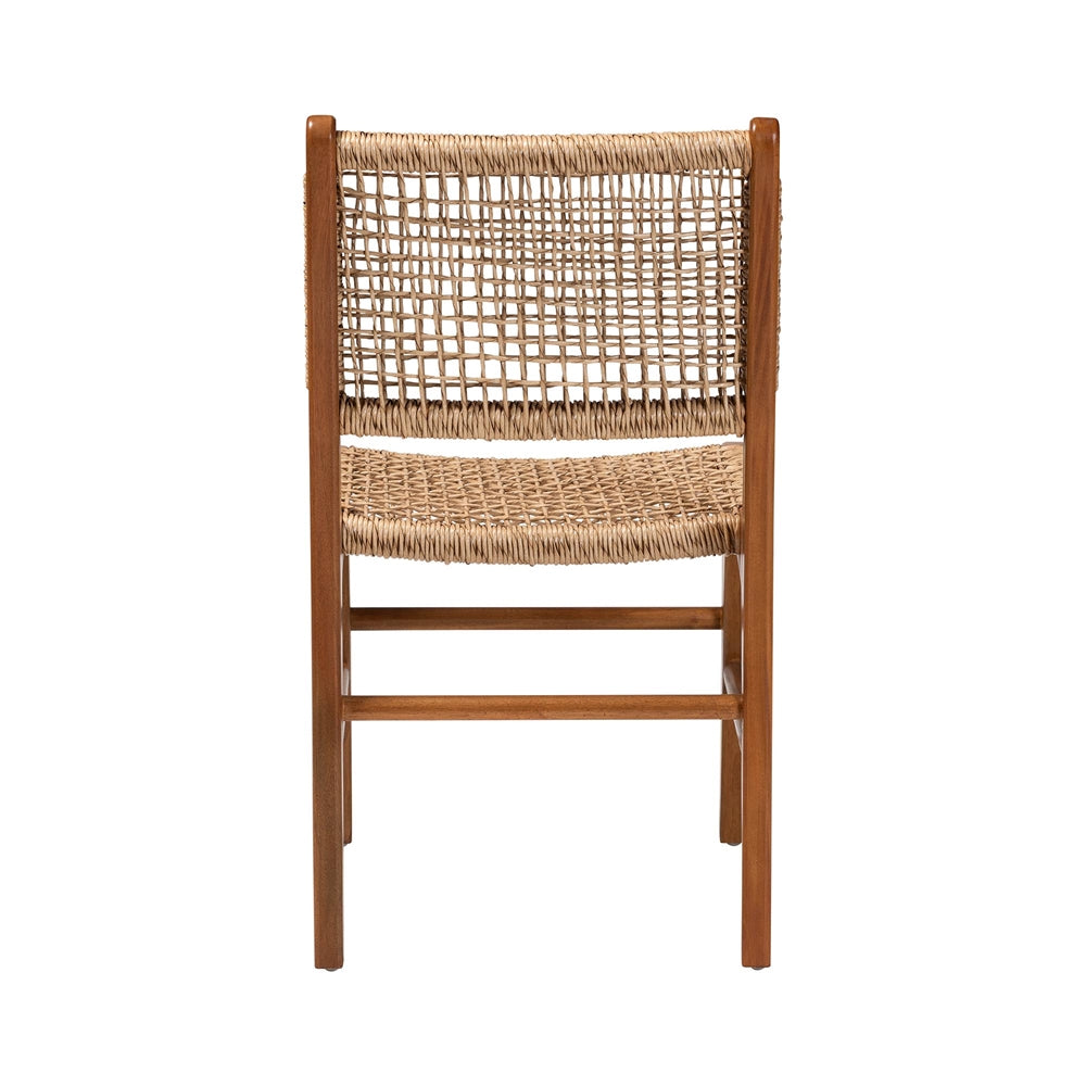 Ariba Dining Chair with Mahogany Wood Frame and Viro Fiber Weaving by Wicker Fair