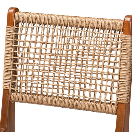 Ariba Dining Chair with Mahogany Wood Frame and Viro Fiber Weaving by Wicker Fair
