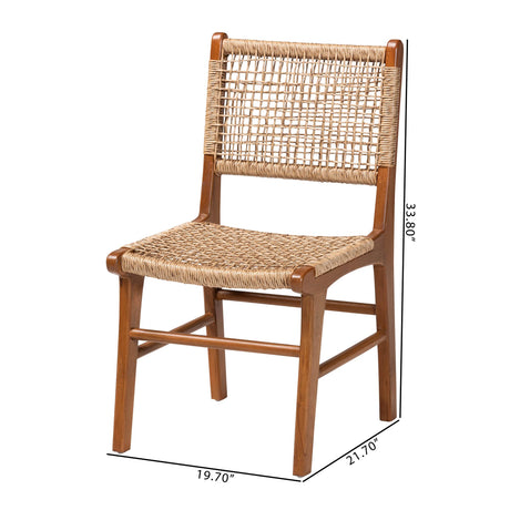 Ariba Dining Chair with Mahogany Wood Frame and Viro Fiber Weaving by Wicker Fair