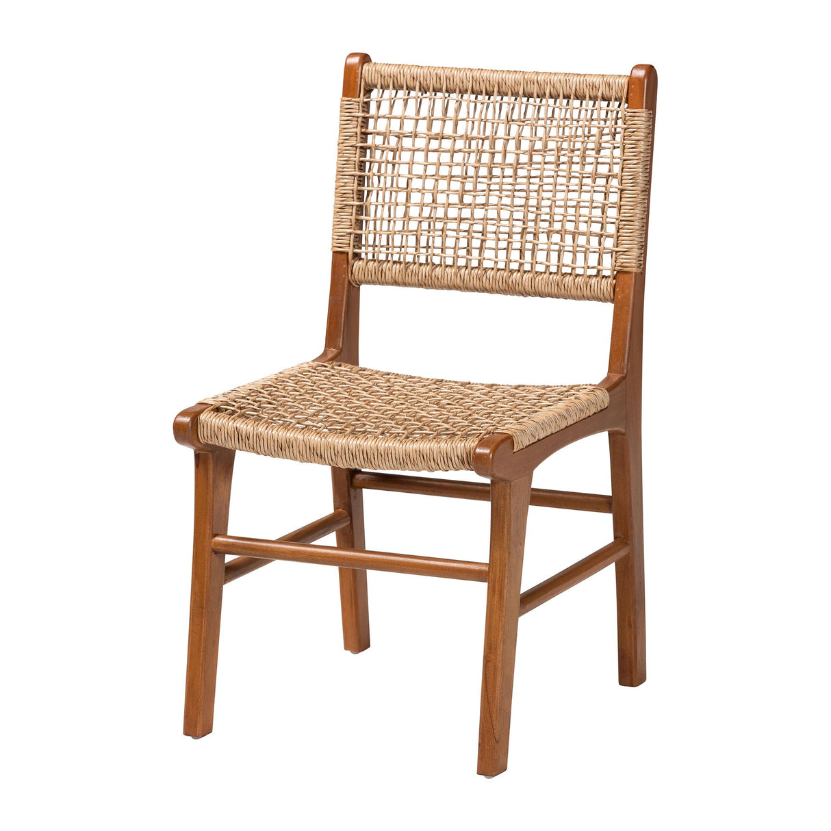 Ariba Dining Chair with Mahogany Wood Frame and Viro Fiber Weaving by Wicker Fair
