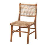 Ariba Dining Chair with Mahogany Wood Frame and Viro Fiber Weaving by Wicker Fair