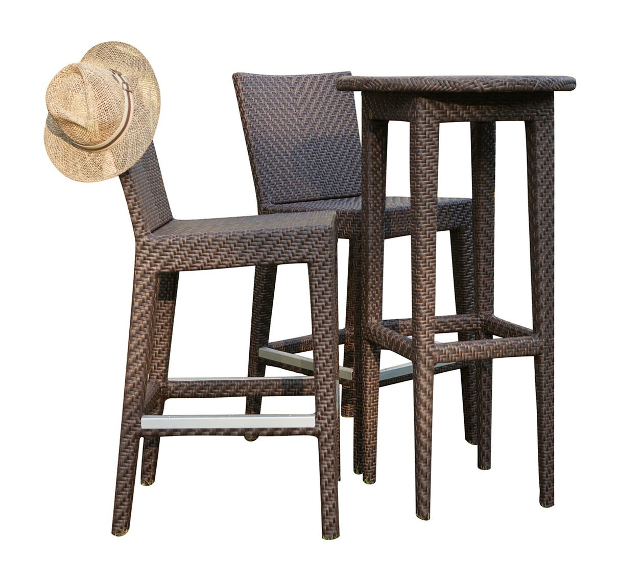 Atlantis Outdoor 3-Piece Pub & Barstool Set with Cushions Model 903-6185-JBP-3PP-CUSH by Pelican Reef
