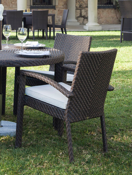 Atlantis Outdoor 5-Piece Square Dining Arm Chair Set with Cushions Model 903-3309-JBP-5DA-CUSH by Pelican Reef