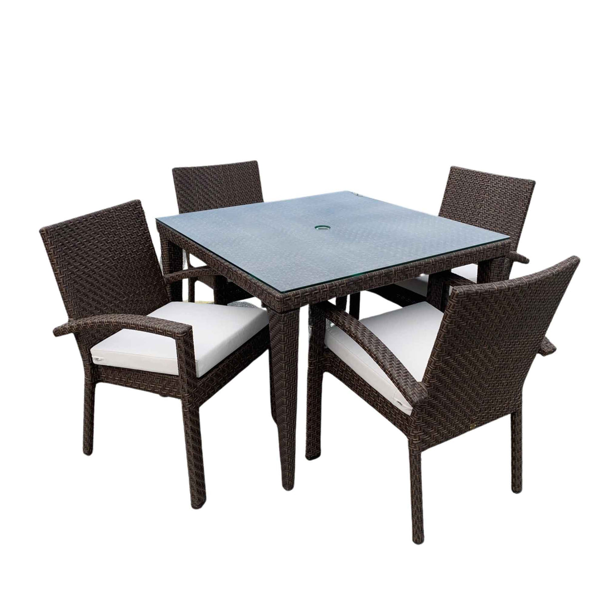 Atlantis Outdoor 5-Piece Square Dining Arm Chair Set with Cushions Model 903-3309-JBP-5DA-CUSH by Pelican Reef