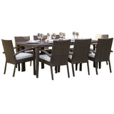 Atlantis Outdoor 9-Piece Rectangular Dining Arm Chair Set with Cushions Model 903-3308-JBP-9DA-CUSH by Pelican Reef