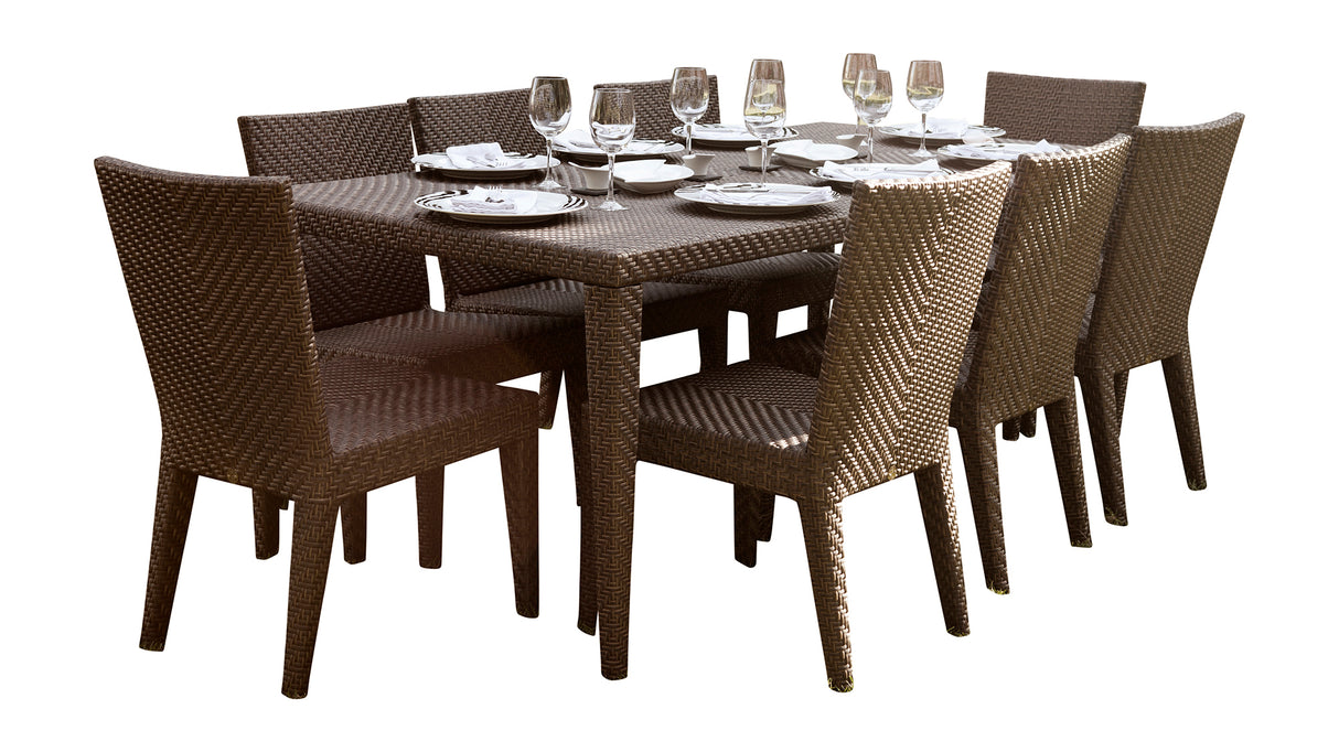 Atlantis Outdoor 9-Piece Rectangular Dining Side Chair Set with Cushions Model 903-3308-JBP-9DS-CUSH by Pelican Reef