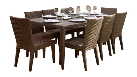Atlantis Outdoor 9-Piece Rectangular Dining Side Chair Set with Cushions Model 903-3308-JBP-9DS-CUSH by Pelican Reef