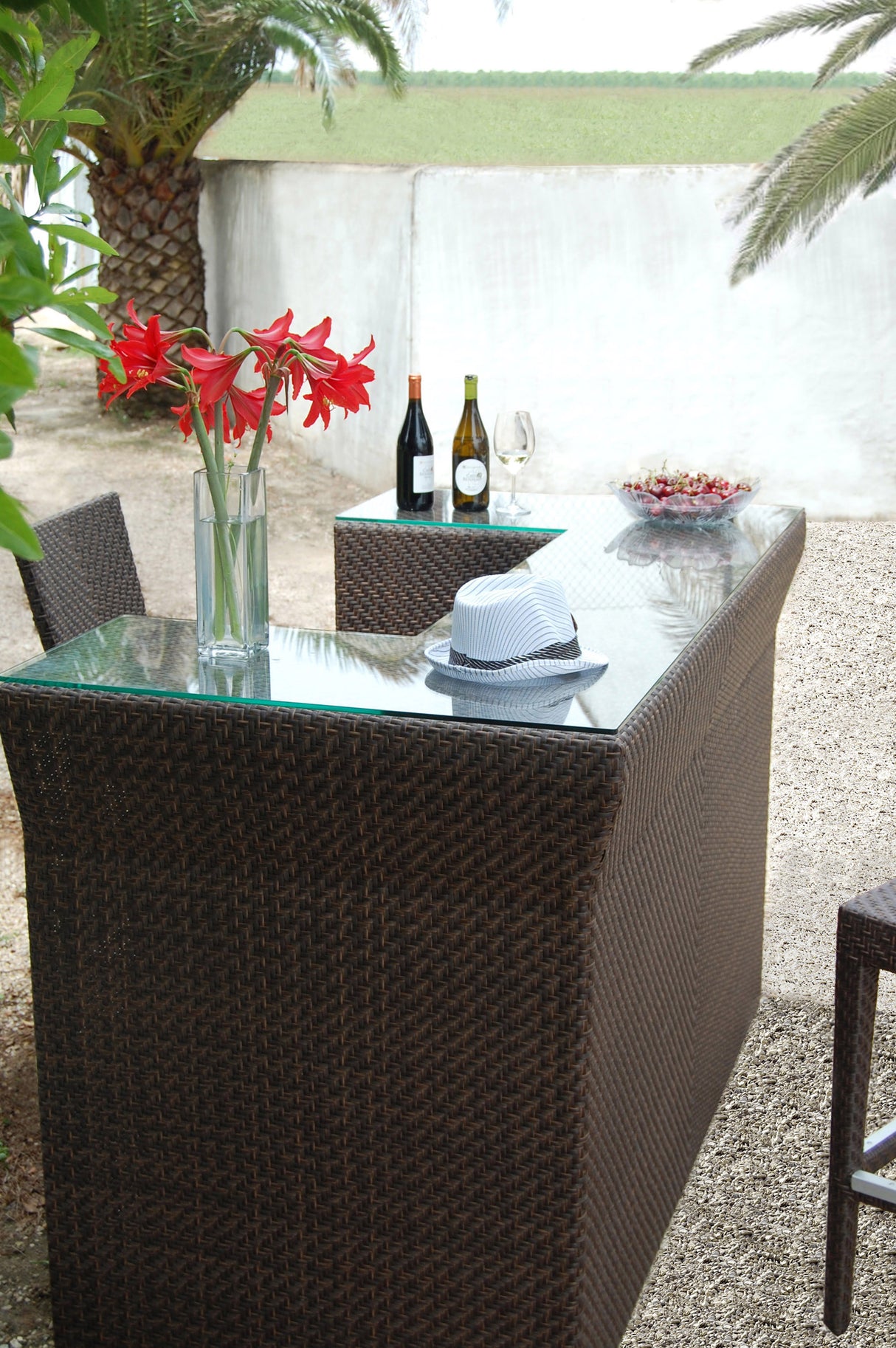 Atlantis Outdoor Bar with Glass Model 903-6141-JBP-GL by Pelican Reef