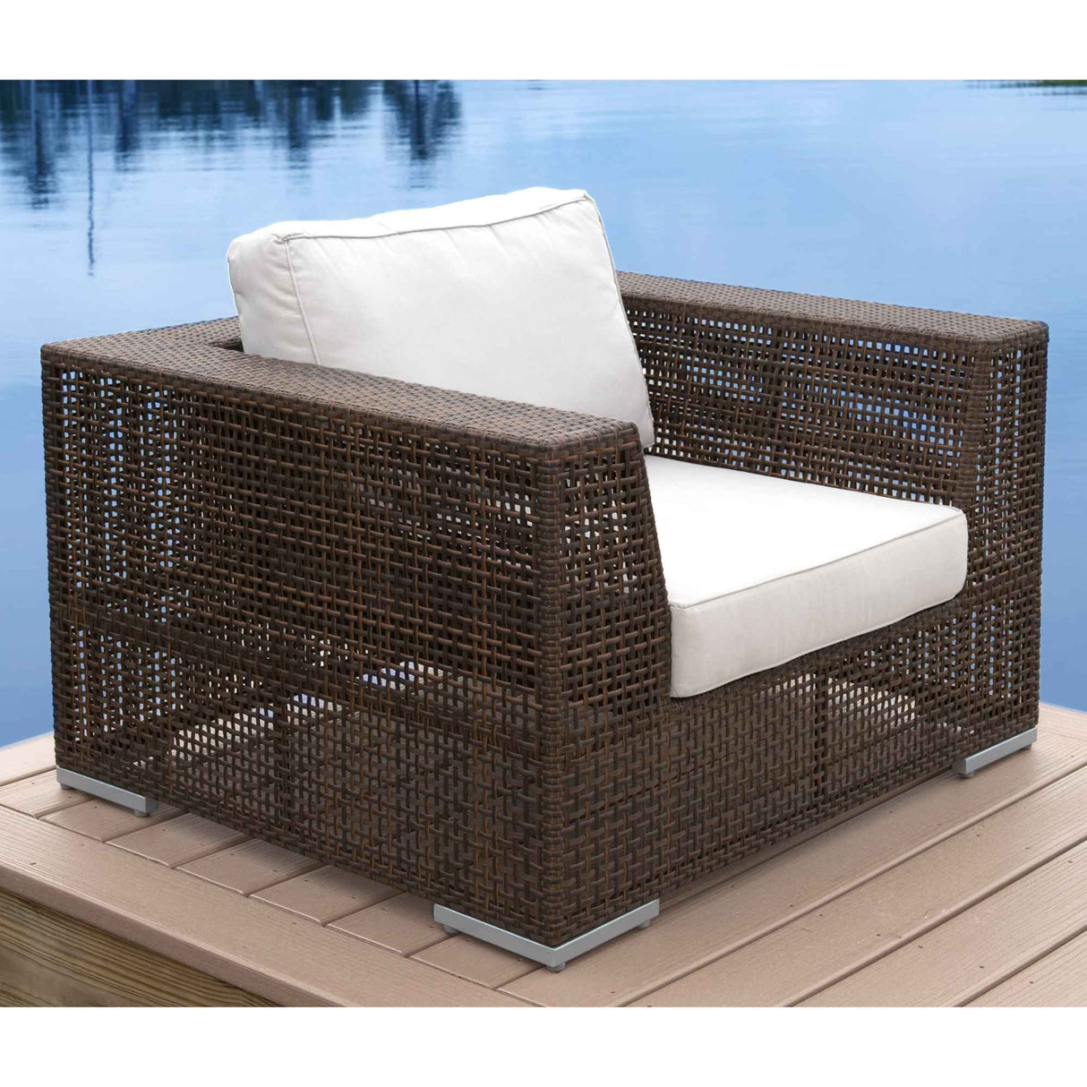 Atlantis Outdoor Lounge Chair with Cushion Model 903-1323-JBP-C by Pelican Reef