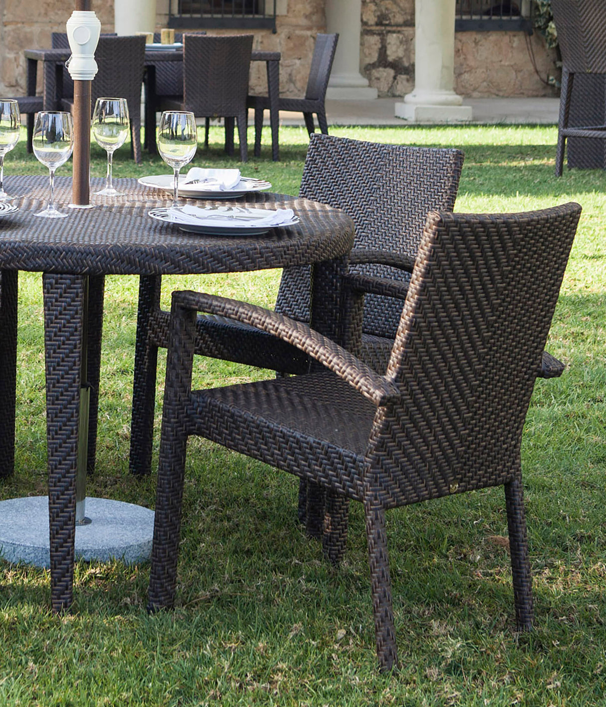 Atlantis Outdoor Stackable Set of 2 Armchairs Model 903-3304-JBP-A-SET2 by Pelican Reef