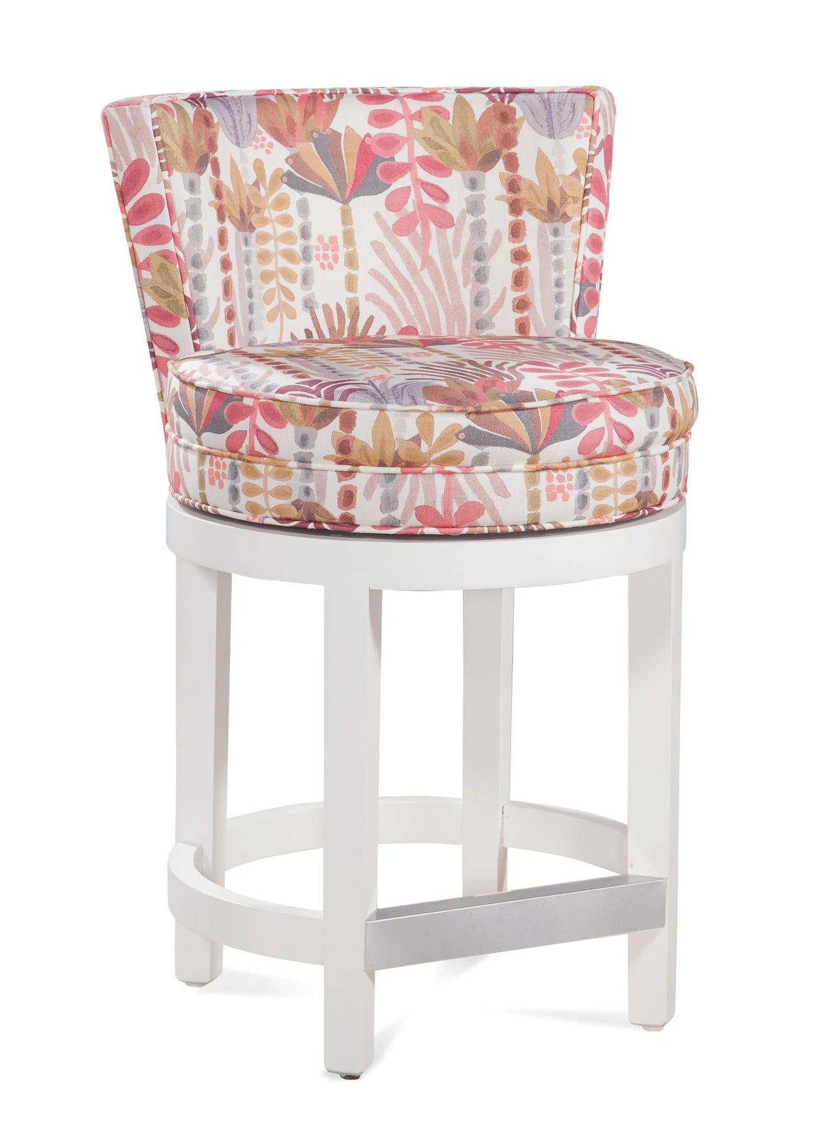 Upholstered Counter Stool with Memory Swivel by Braxton Culler Made in the USA Model B123-012