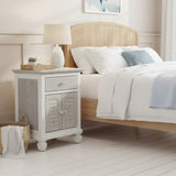 Islamorada Coastal Style 1 Drw/2 Door Electrified Nightstand Model B23332-DAPGREY By Seawinds Trading